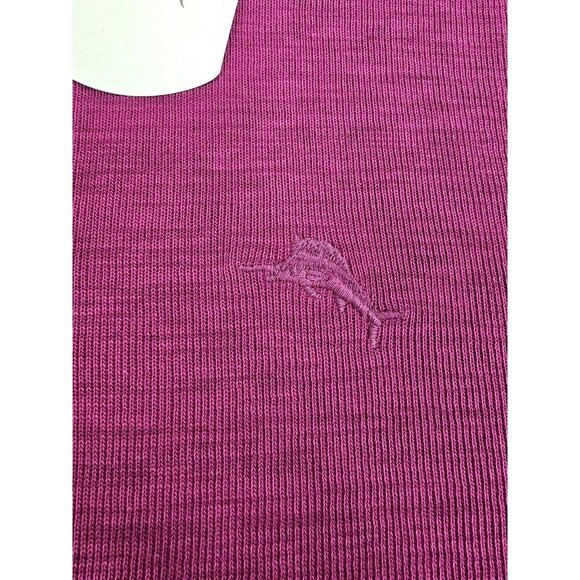 Tommy Bahama Size Medium Mens Burgundy 1/4 Zip Embroidered Chest Logo Sweater - Picture 7 of 12